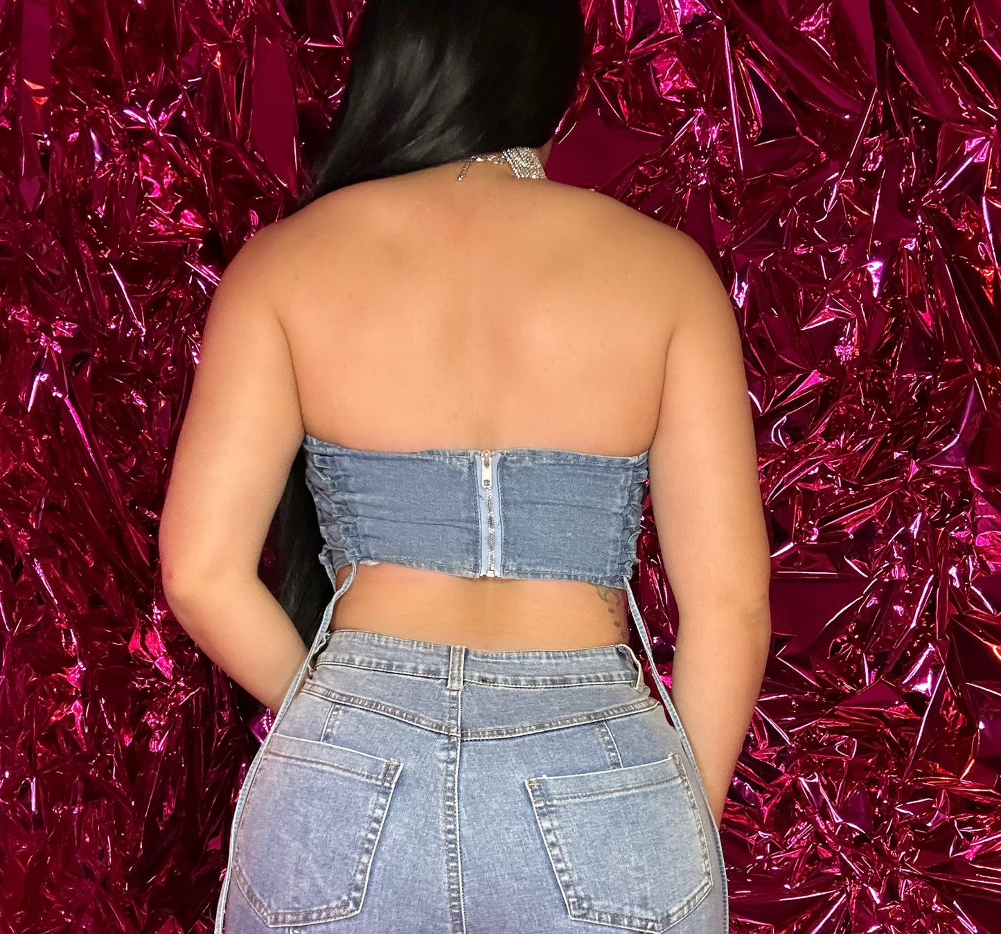 Denim V Top