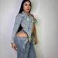 BADDIE Denim Top