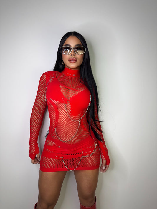 Red Baddie Dress