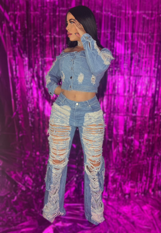 Denim Queen Set